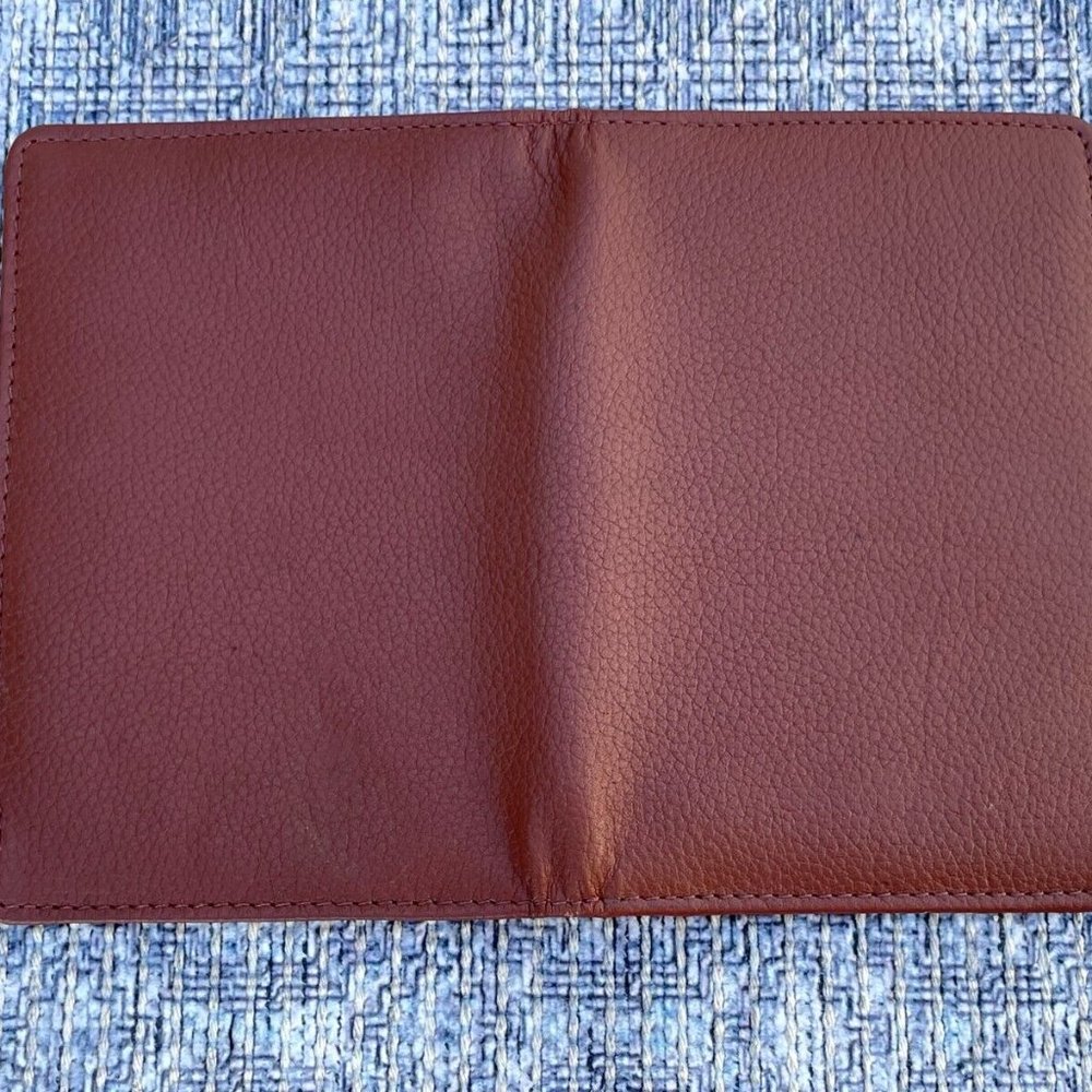 Leather Passport Holder Wallet Handmade Brown Card Holder Clutch Purse - Picture 8 of 12